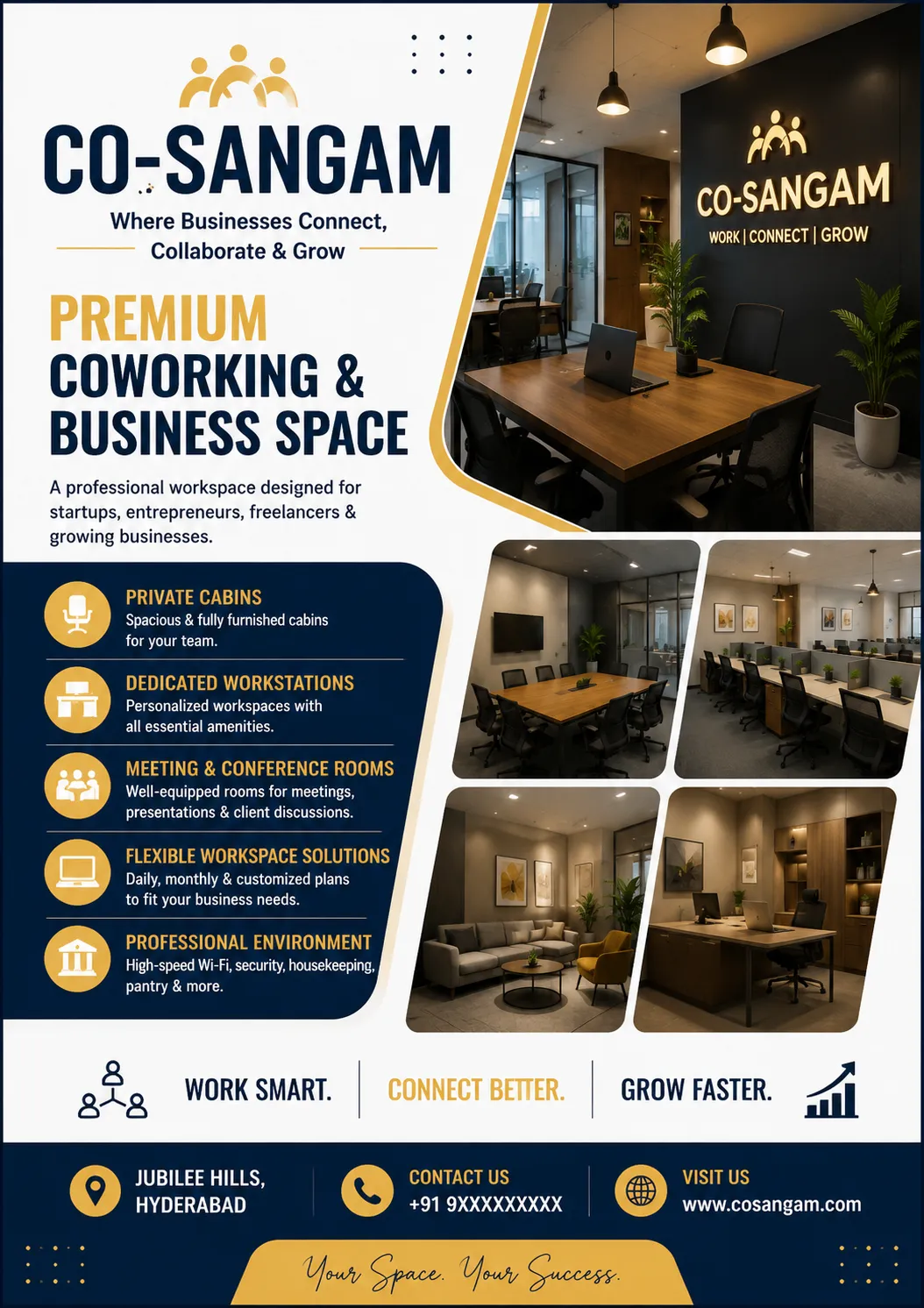 Best Co-Sangam is a premium co-working and business spa | co-sangam work rise repeat
